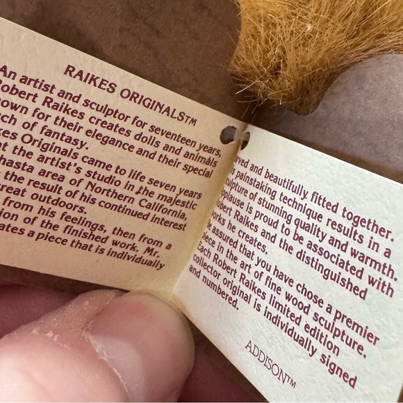 Robert Raikes Bear Circus Collection Addison 17th Addition 2698/5000 EUC - Picture 7 of 7